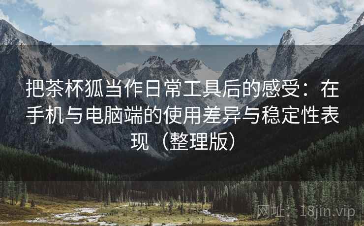 把茶杯狐当作日常工具后的感受：在手机与电脑端的使用差异与稳定性表现（整理版）